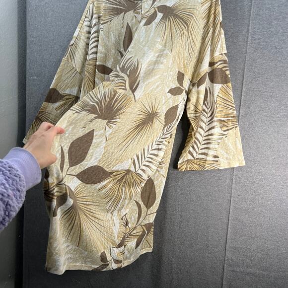 Girl With Curves Knit Palm Cardigan Neutral Palm Size 1X - Picture 3 of 13